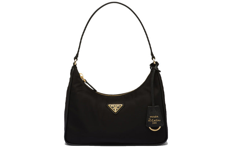 PRADA Re-Edition Recycled Nylon One Shoulder Handbags Mini Women's Black