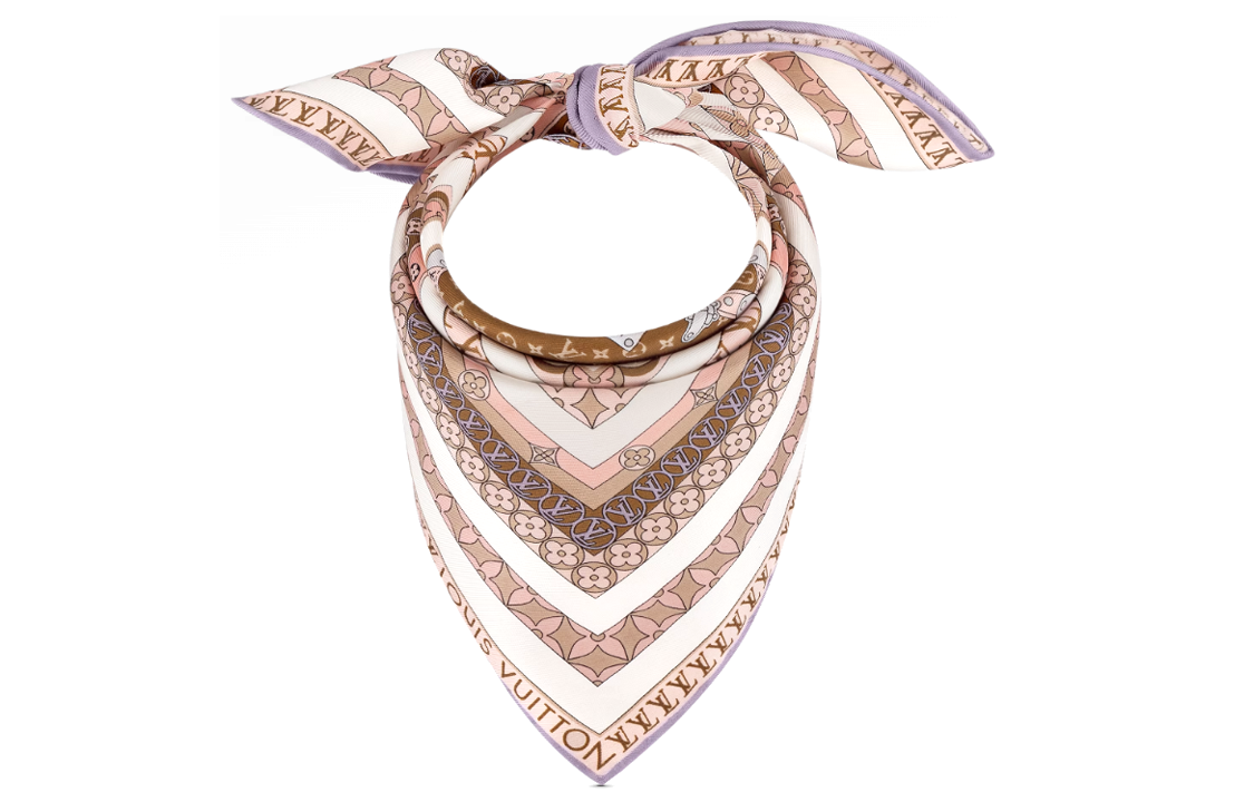 LOUIS VUITTON Silk Scarves Women's Pink