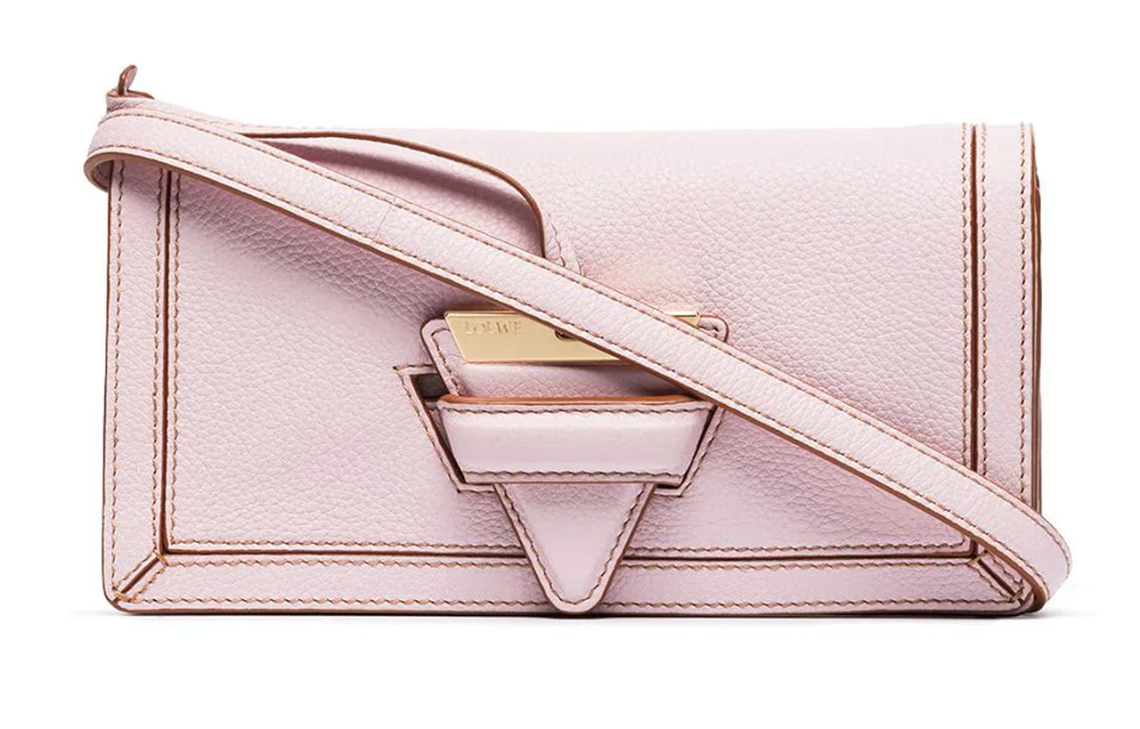 LOEWE Barcelona Grain Calfskin Postal Bag, Handheld Bag, Crossbody Bag, Shoulder Bag Mini Women's Cherry Blossom Pink