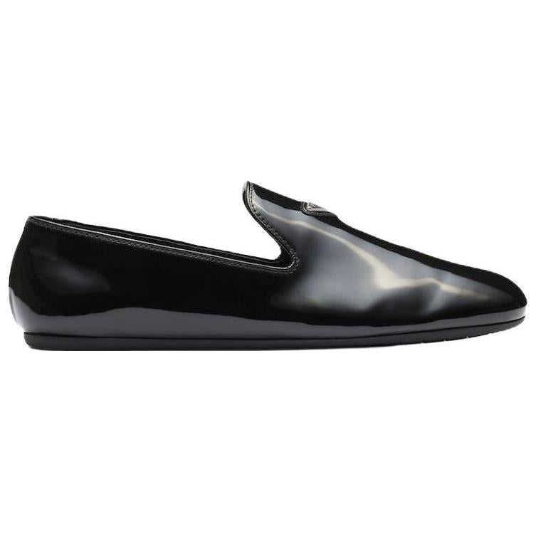 PRADA Triangle-logo Patent-finish Loafers