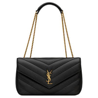 SAINT LAURENT LOULOU Lambskin Envelope Bag Crossbody Bag Shoulder Bag Medium Size Women's Black