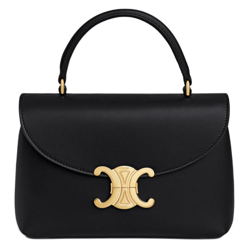 CELINE Cow Leather Shoulder Bag, Crossbody Bag, Handbag Women's Black
