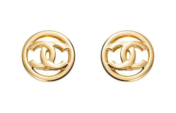 CHANEL 1997 Cc Turn lock Clip on Earrings