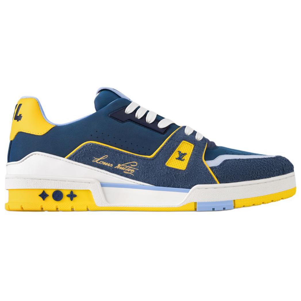 LOUIS VUITTON Trainer Low-Top Skateboard Shoes Men's Blue