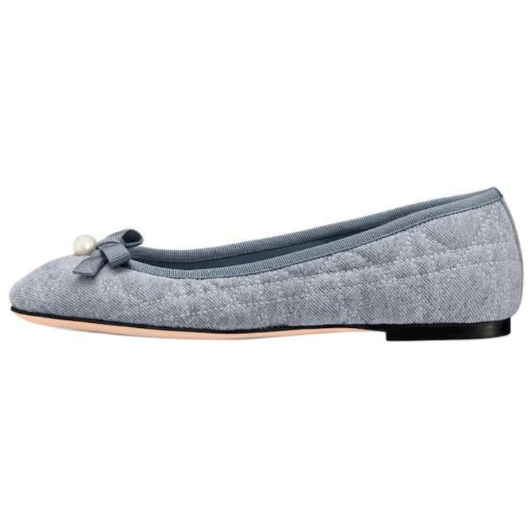 DIOR Ballet Casual Single Shoes Women's Blue