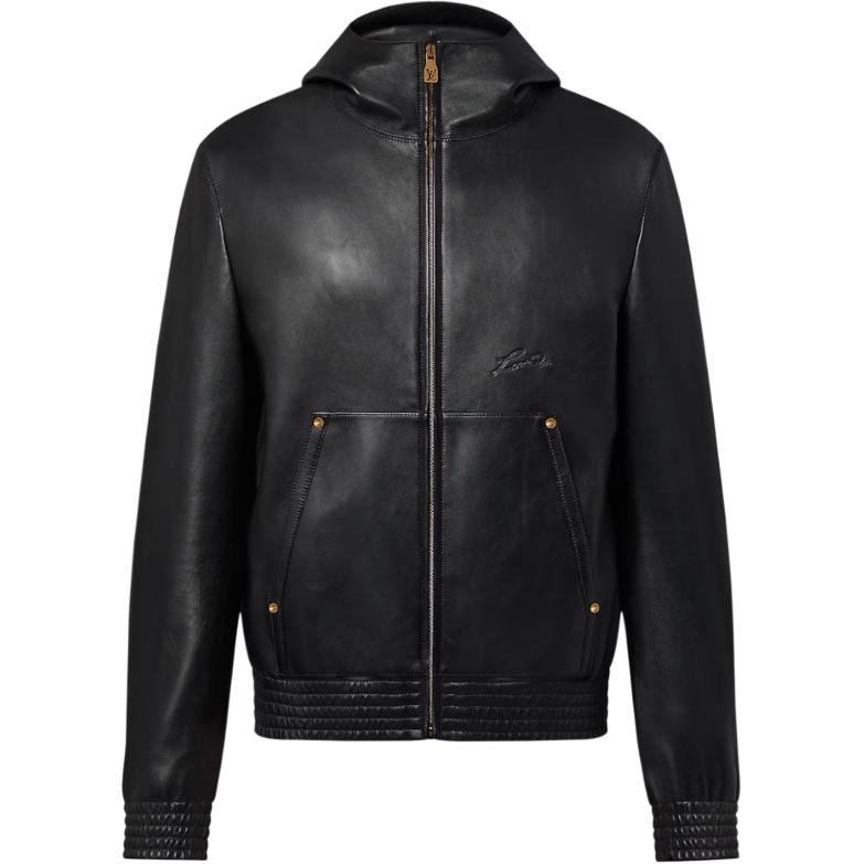 LOUIS VUITTON Zipped Leather Hoodie