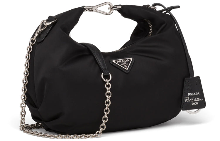 PRADA Re-Edition Nylon Handbag Women's Black