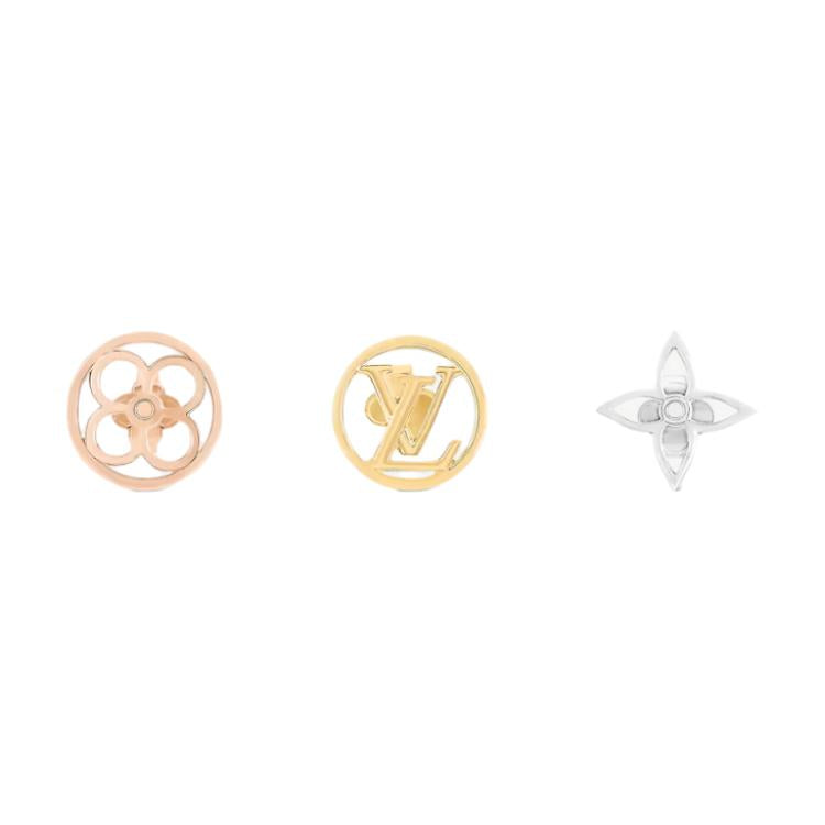 LOUIS VUITTON Metal Stud Earrings Women's Gold/Rose Gold/Silver