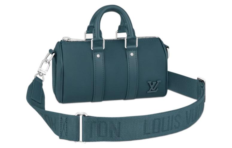 LOUIS VUITTON Keepall Aerogram Leather Monkey Bag, Crossbody Bag Unisex Blue