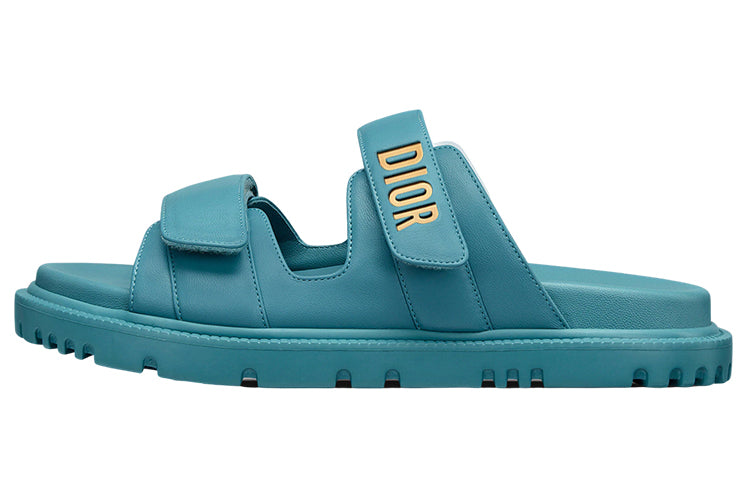 DIOR DiorAct EVA Leather Patchwork Slip Resistant Slide Slippers Women's Blue