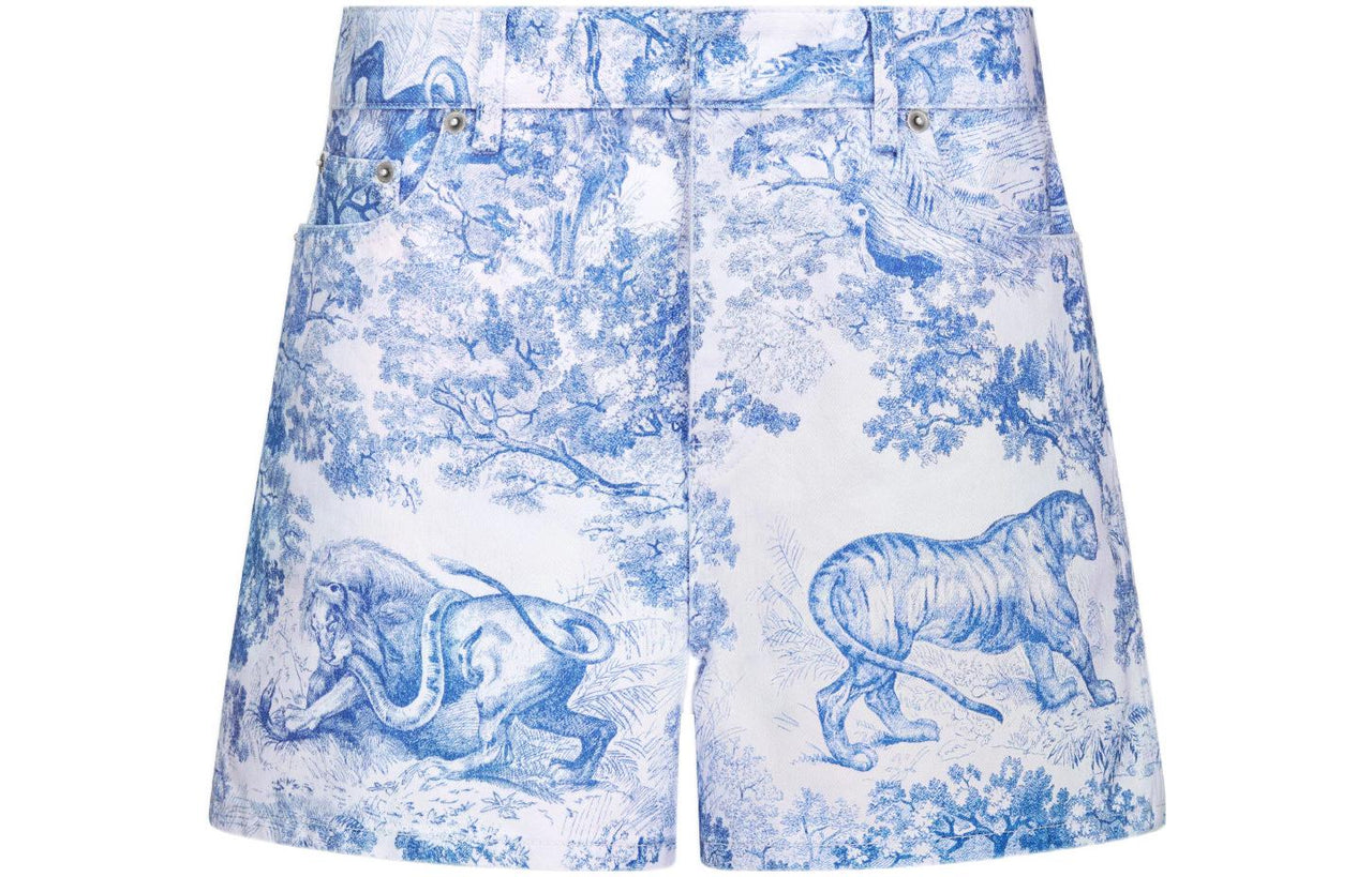 DIOR Quarterly New Products Denim Shorts Women's Blue