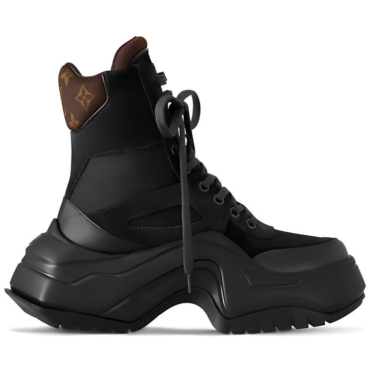 LOUIS VUITTON Archlight 2.0 Platform Ankle Sneakers 'Black With Brown Monogram' Women's