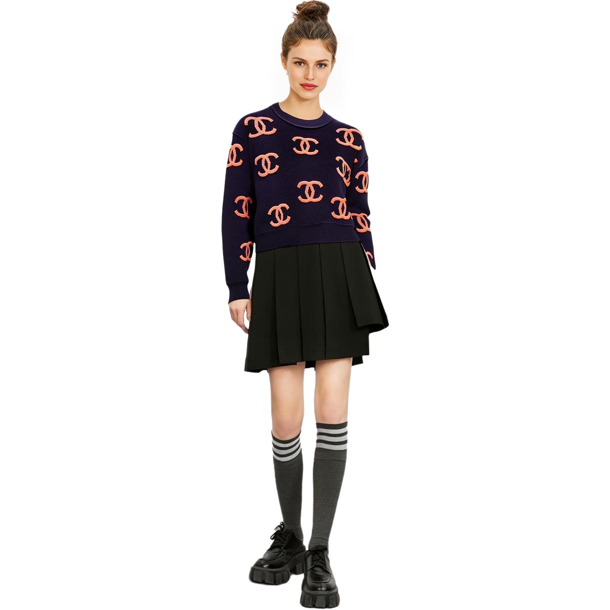 CHANEL Sweater Women's Marine Blue