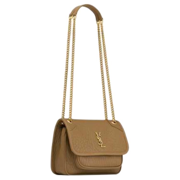 SAINT LAURENT Niki Sheepskin Crossbody Bag, Shoulder Bag Mini Women's Dark Cork