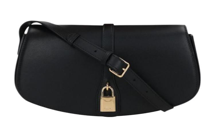 CELINE Tabou Smooth Cow Leather Shoulder Bag Crossbody Bag Handbag Large Size Women's Black