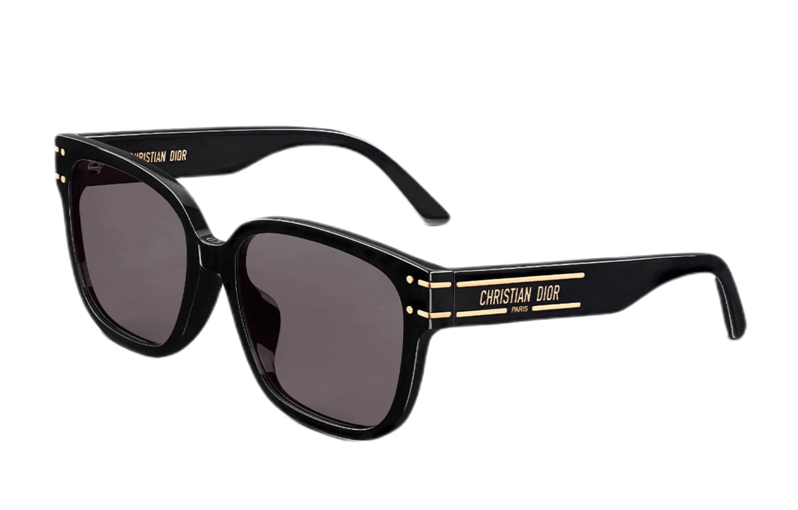 DIOR Plate Frame Square Sunglasses Unisex Black