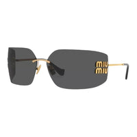 MIU MIU Acetate Polyamide Metal Square Sunglasses Men's Gold/Black/Brown