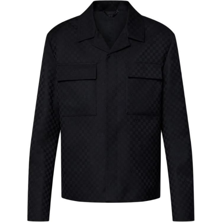 LOUIS VUITTON Damier Open Collar Wool Overshirt