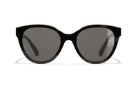 CHANEL Acetate Butterfly Sunglasses Unisex Black