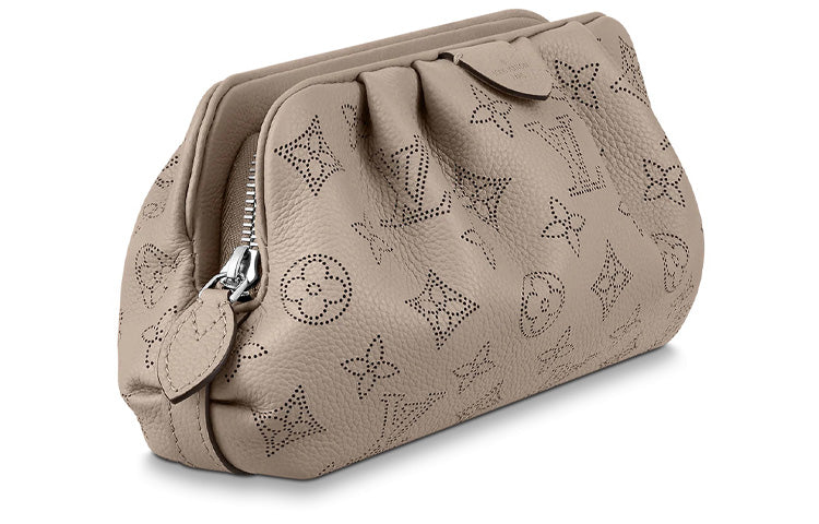 LOUIS VUITTON Scala Pouch Mini Mahina Perforated Galet Gray