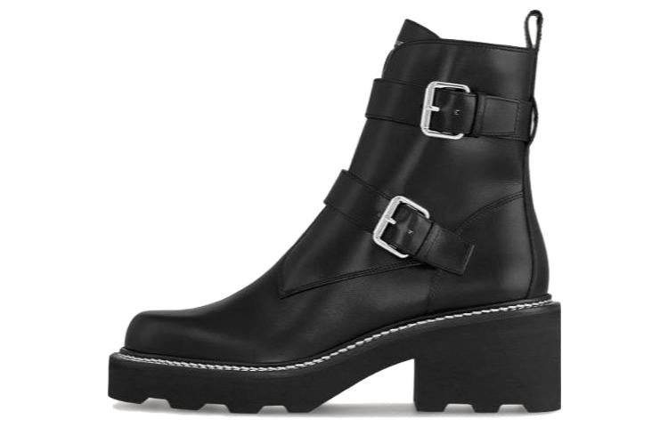 LOUIS VUITTON Beaubourg Ankle Boots 4cm Women's Black
