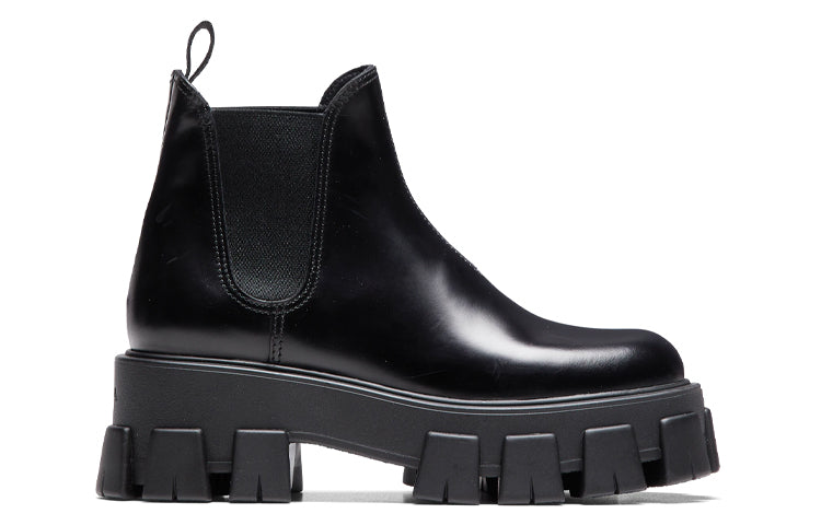PRADA Monolith Brushed Leather Chelsea Boot 'Black'