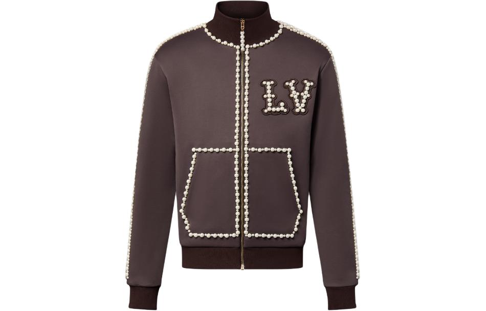 LOUIS VUITTON Technical Cotton Track Top Embellished With Pearls