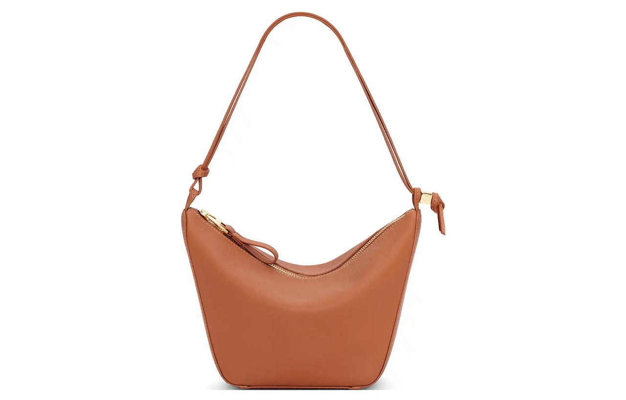 LOEWE Hammock Hobo Cow Leather Hobo Bag Handbag Shoulder Bag Mini Women's Tan