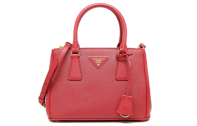PRADA Leather Single Portable Shoulder Bag Regular Women's Red