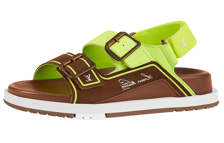 LOUIS VUITTON X Nba Trainer Sandals 'Brown Neon Green'