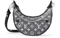 LOUIS VUITTON Loop Denim With Cow Leather Trim Pea Pod Shoulder Bag Handbag Shoulder Bag Women's Gray