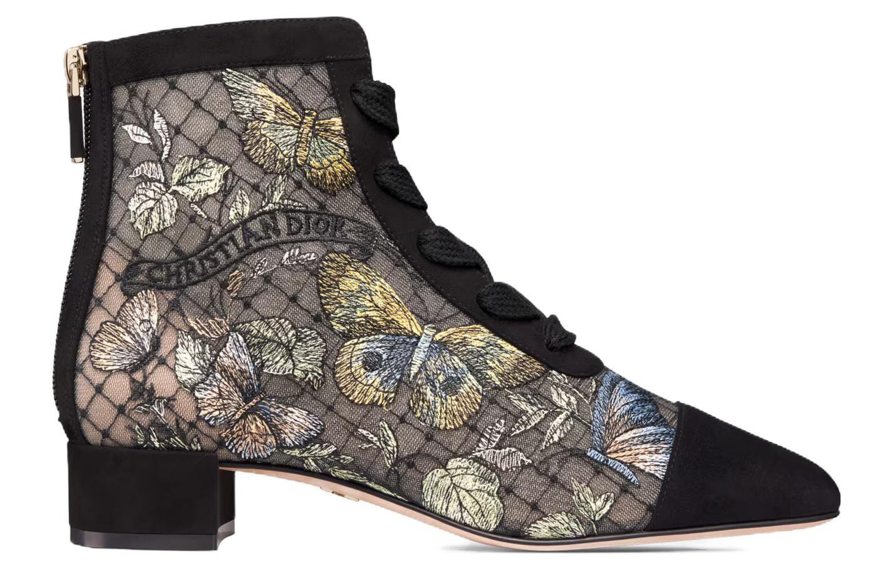 DIOR Naughtily D Ankle Boots 3cm Women's Black Gray