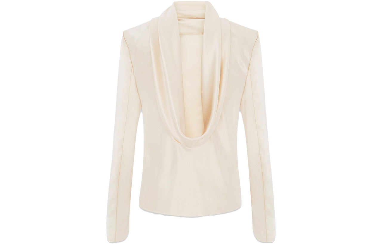 SAINT LAURENT Draped Crepe Blouse