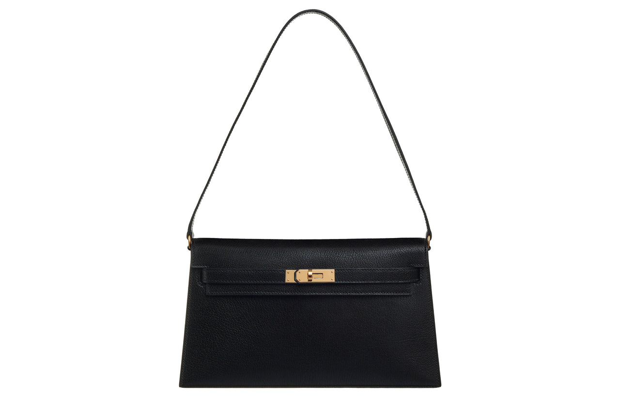 HERMES Kelly Elan Chevre Goatskin Shoulder Bag, Handbag, Shoulder Bag Women's