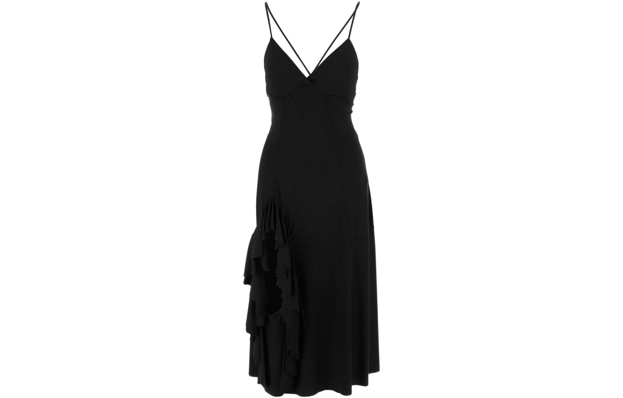 LOEWE Ruffle V-Neck Sleeveless Dress