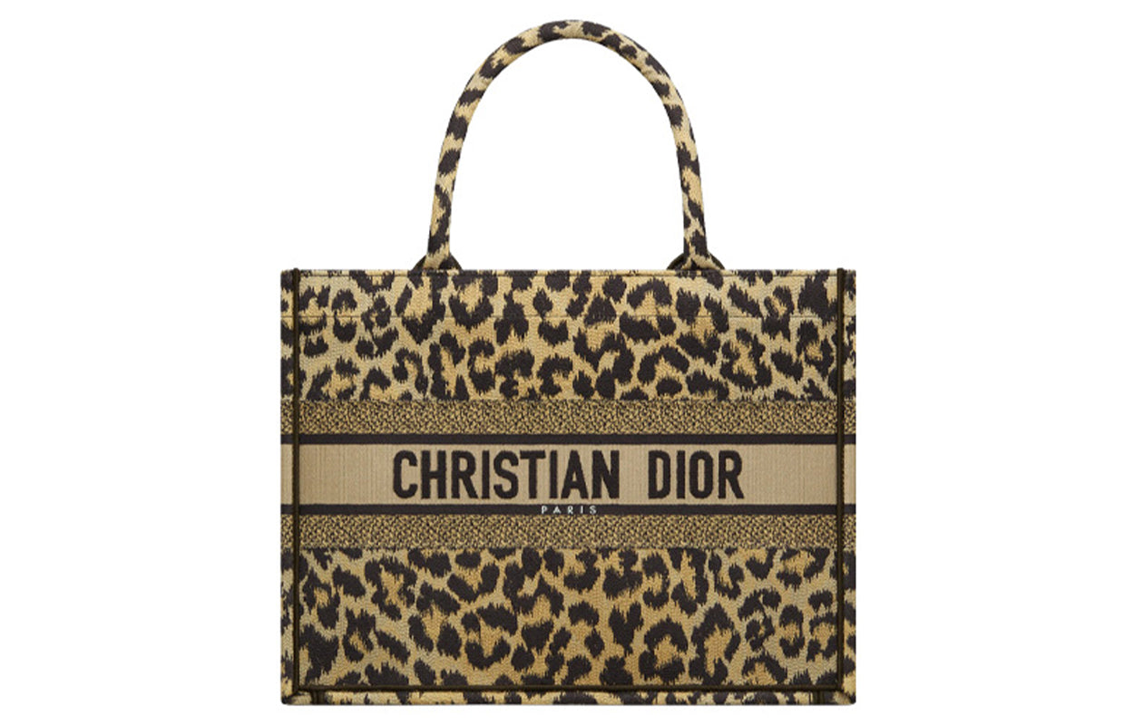 DIOR BookTote Embroidery Tote Bag Shopping Bag Shoulder Bag Crossbody Bag Small Size Women's Beige