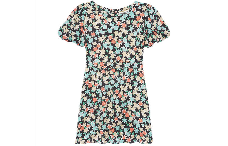 SAINT LAURENT Short Sleeved Dress Women's Colorful Black