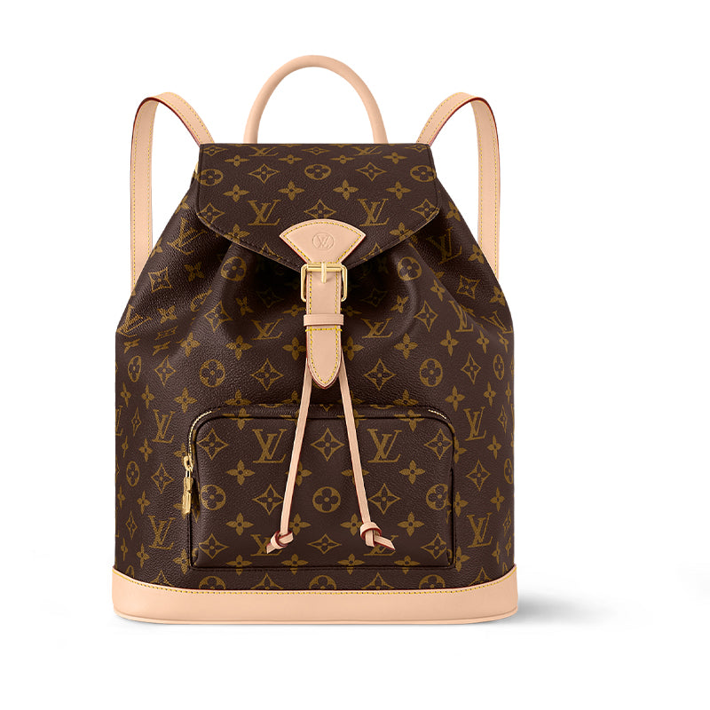 LOUIS VUITTON Montsouris Monogram Coated Canvas Backpack Medium Size Women's Brown