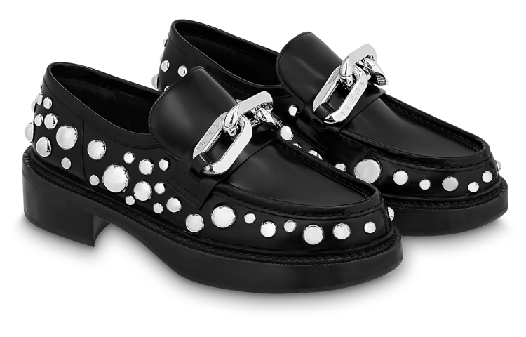 LOUIS VUITTON X Yk Academy Loafers 'Black With White Dots' Women's