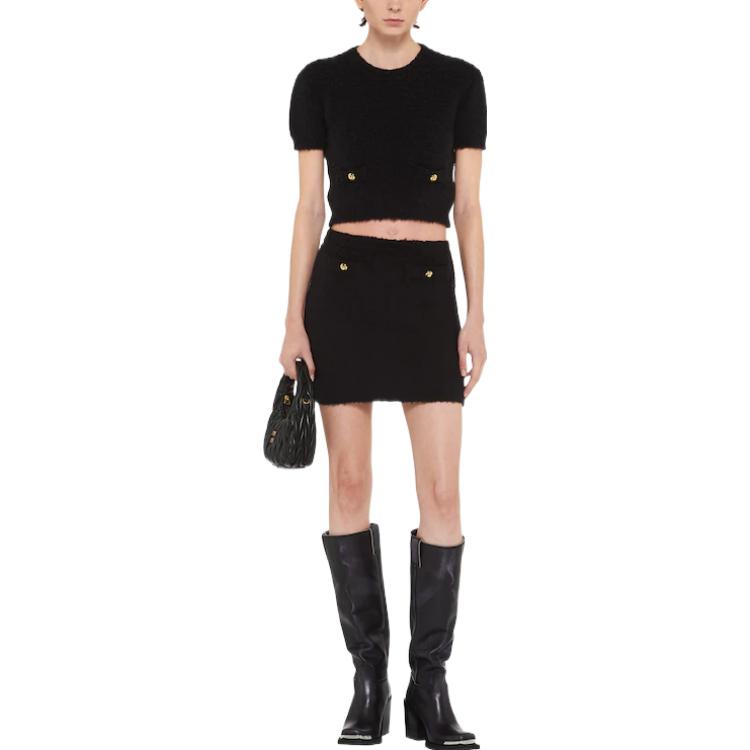 MIU MIU High-Rise Bouclé Skirt