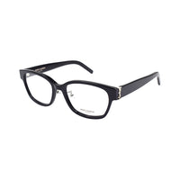 SAINT LAURENT Plate Frame Oval Eyeglass Frames Women's Black Silver