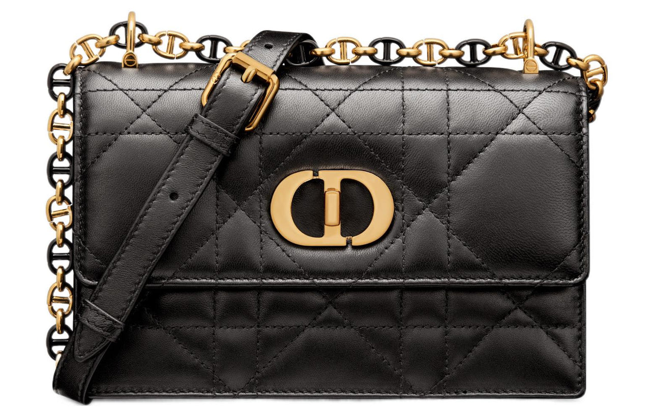 DIOR Sheepskin Crossbody Bag Shoulder Bag Women's Black