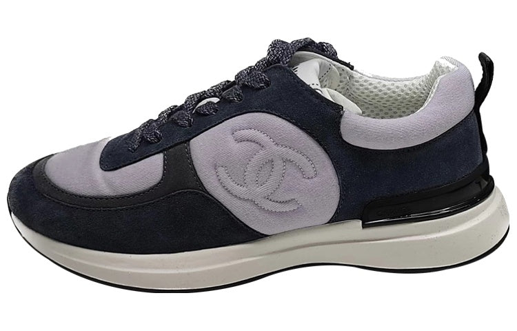 CHANEL Low Top Casual Shoes Women's Gray Purple