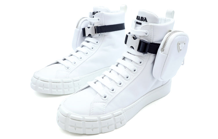 PRADA Wheel Re Nylon Hight Sneakers 'Off White' Women's