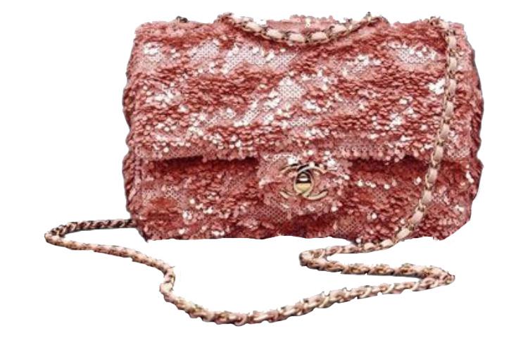 CHANEL Metal Flap Crossbody Bag Shoulder Bag Women's Rose Pink