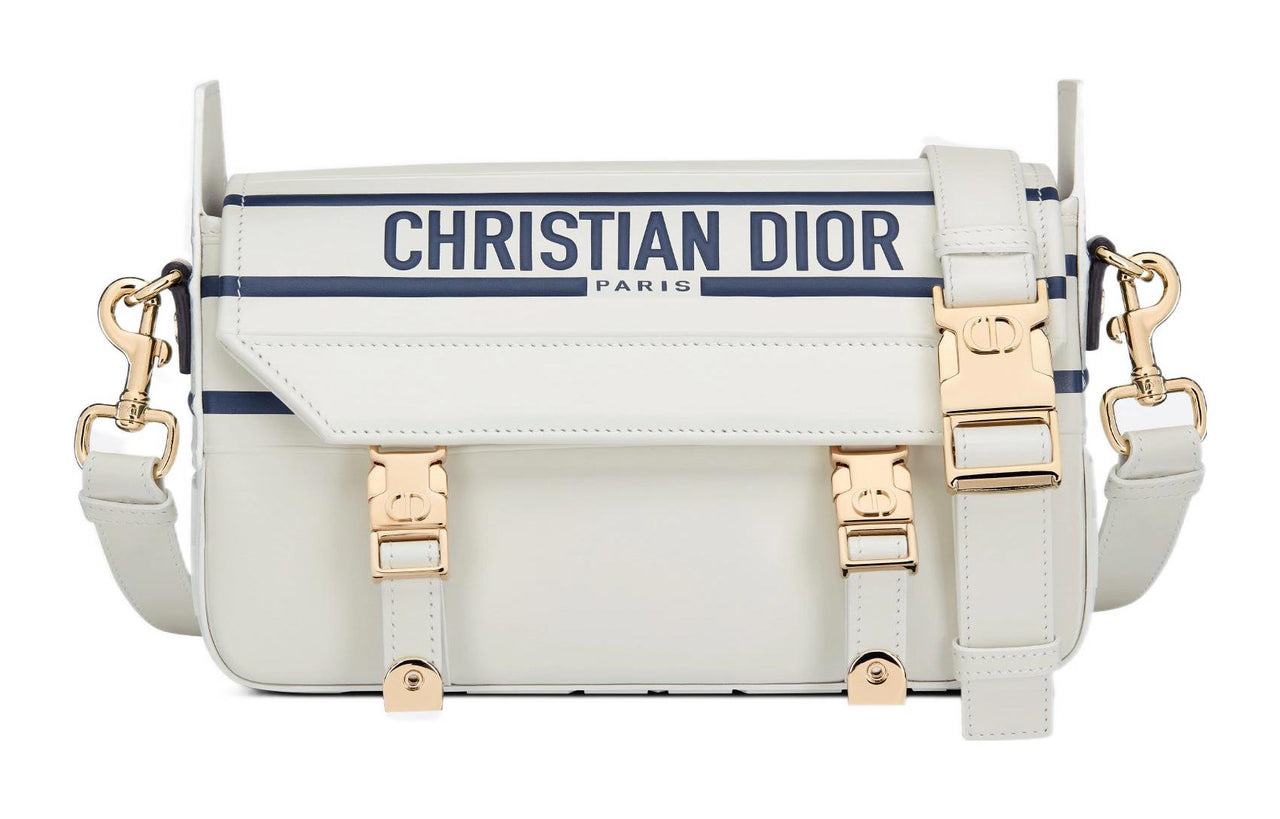 DIOR DiorCamp Smooth Cow Leather Messenger Bag, Shoulder Bag, Crossbody Bag Women's White