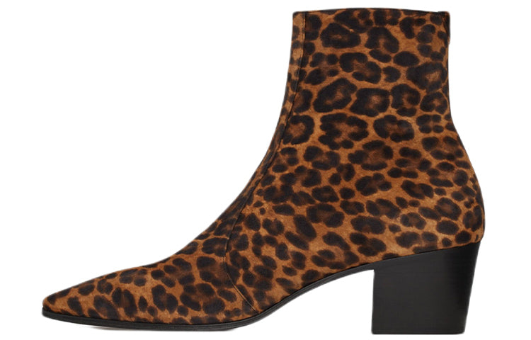 SAINT LAURENT Vassili Ankle Boots 6cm Men's Coffee