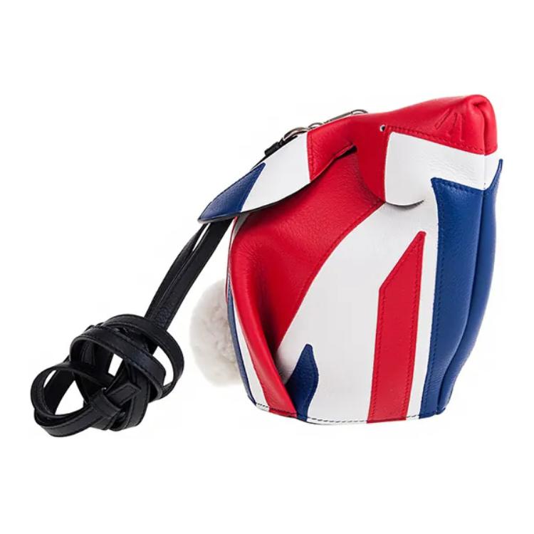 LOEWE Smooth Cow Leather Shoulder Bag Crossbody Bag Women's Blue & Red