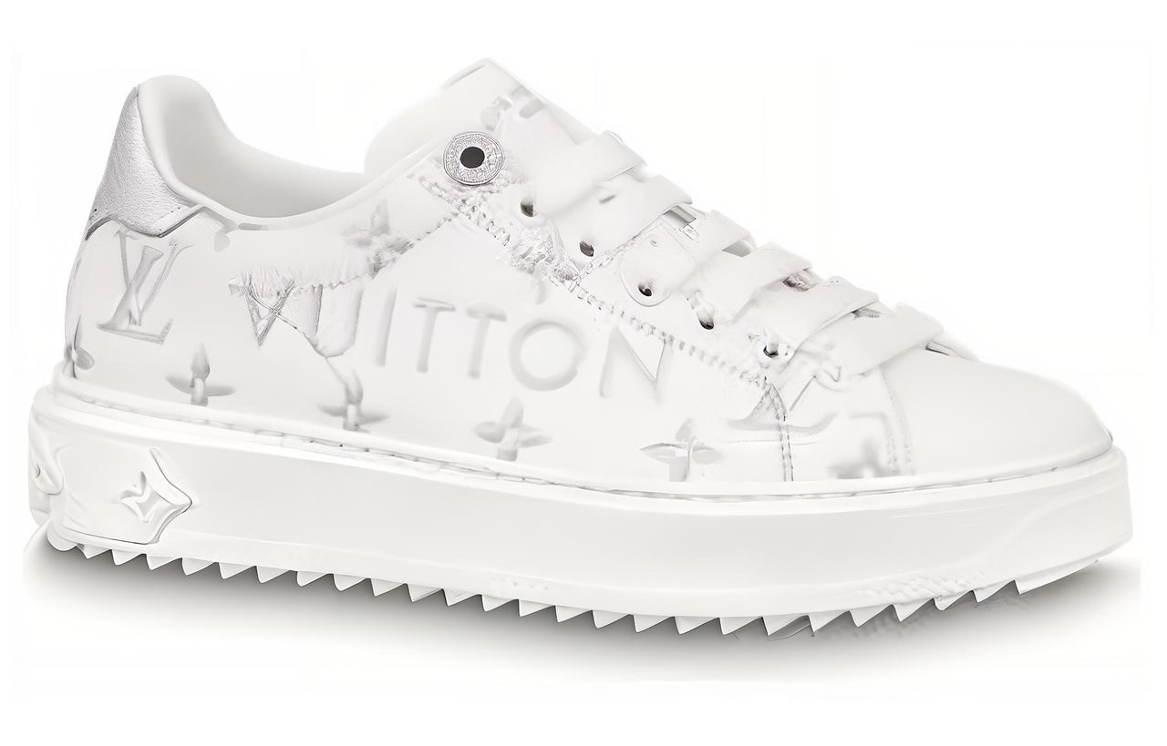 LOUIS VUITTON Time Out Sneakers 'White With Silver Monogram' Women's