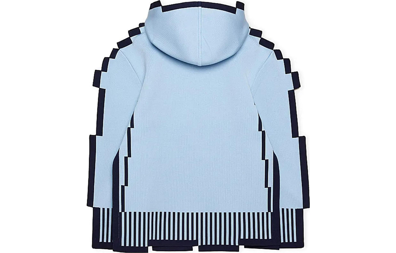 LOEWE Pixellated Hoodie In Technical Knit Light Blue